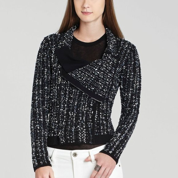 Vintage BCBGMaxazria Reeve Moto Cardigan Jacket (size S) - Picture 1 of 16